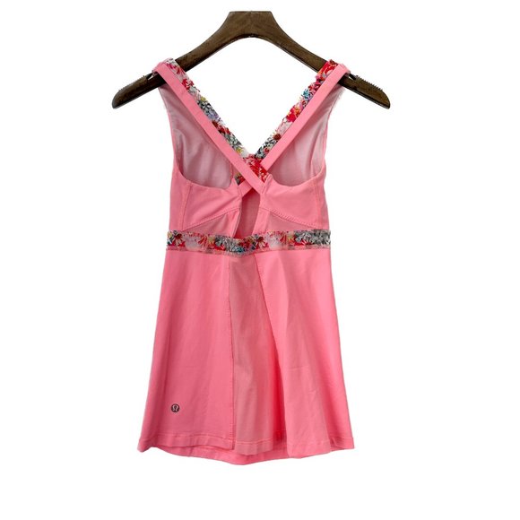 Lululemon Bleached Coral Flowabunga Stuff Your Bra Tank II SIZE XS - Picture 2 of 3